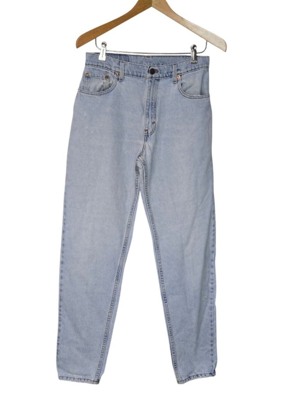 Womens Vintage Levis 550 Relaxed Tapered Light Wash Jeans Distressed USA